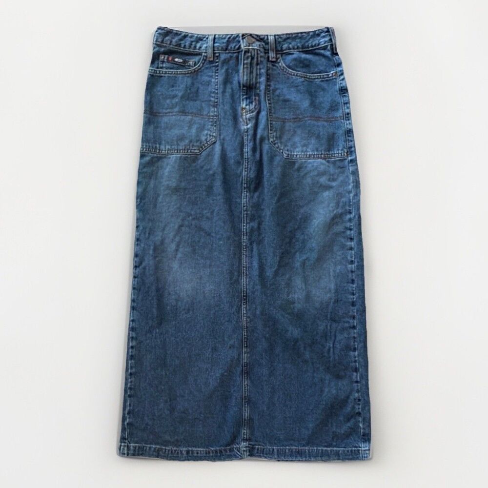 BONGO x Denim Long Skirt Blue Size 9 90s Vintage Juniors Straight
